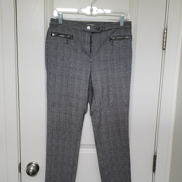 H&M Gray Plaid Straight Leg Pants - Picture 1 of 4